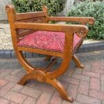 Gothic Revival Oak Hall Seat gothic revival Antique Chairs