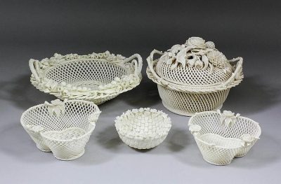 SOLD A Fine Large Belleek Basket Antiques Scotland Antique Ceramics 10