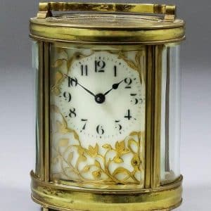 SOLD 19th cent French Carriage Clock brass Antique Clocks