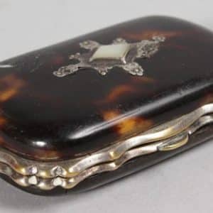 SOLD . Victorian Tortoiseshell and silver purse 19th century Antique Furniture