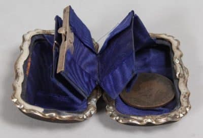 SOLD . Victorian Tortoiseshell and silver purse 19th century Antique Furniture 5