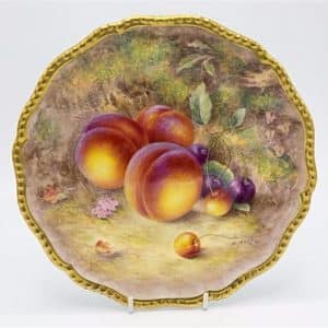 SOLD. Worcester Fruits Cabinet Plate, decorated by Harry Ayrton Antiques Scotland Antique Art