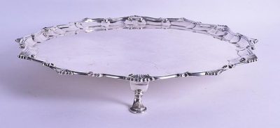 SOLD  Georgian scalloped silver salver, (Circa; 1768) Antiques Scotland Bronzes Silver Metals 3