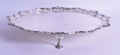 SOLD  Georgian scalloped silver salver, (Circa; 1768)