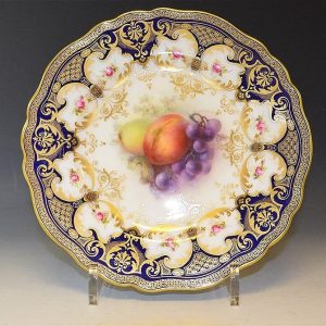 SOLD Royal Worcester fruit plate, signed Sebright. Fruits Antique Ceramics