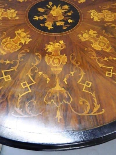 Victorian walnut centre table with eight sectioned marquetry top. Antiques Scotland Antique Tables 4