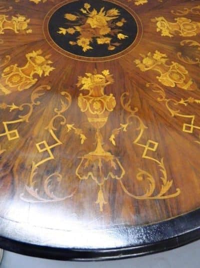 Victorian walnut centre table with eight sectioned marquetry top. - Image 2