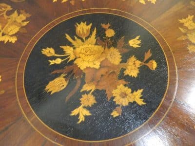 Victorian walnut centre table with eight sectioned marquetry top. - Image 3