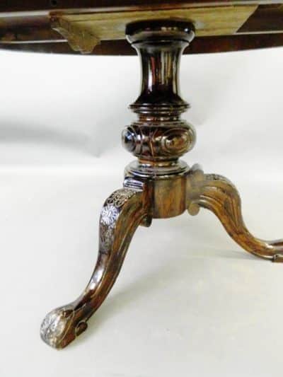 Victorian walnut centre table with eight sectioned marquetry top. - Image 4