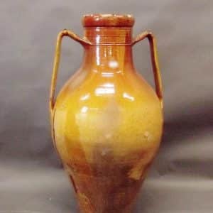 SOLD Huge 40inch Victorian slip glazed terracotta amphora. 19th century Antique Ceramics
