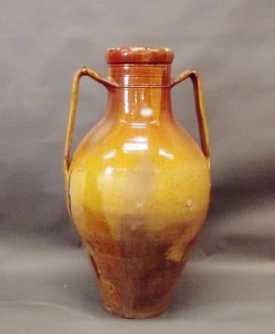 SOLD Huge 40inch Victorian slip glazed terracotta amphora. 19th century Antique Ceramics 3