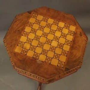 A Victorian parquetry inlaid trumpet table. Antique Miscellaneous