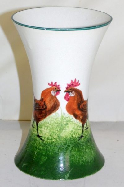 Wemyss Ware 'Cockerel and Hen' Beaker Vase.