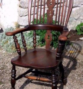 SOLD Victorian Oak and elm high back windsor chair 19th century Antique Chairs