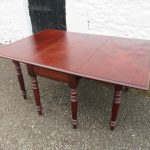 Victorian Six leg drop leaf mahogany dining table. 18th Cent Antique Tables