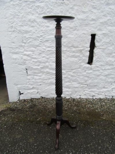SOLD Georgian mahogany carved torchiere
