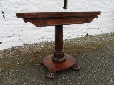 William 1V Rosewood fold over card table 19th century Antique Tables 8