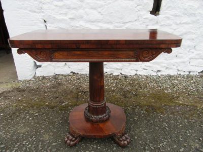 William 1V Rosewood fold over card table 19th century Antique Tables 3