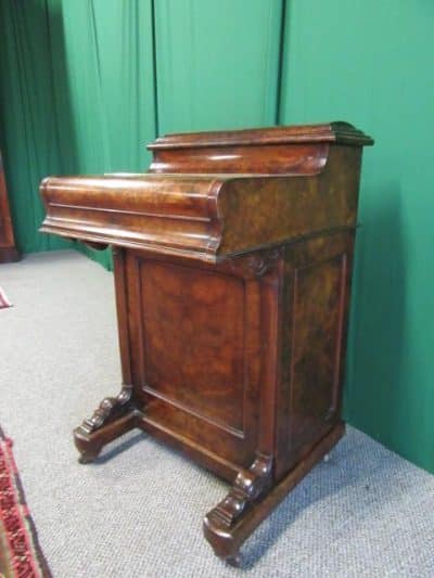 Victorian pop up Burr Walnut Davenport Desk - Image 5