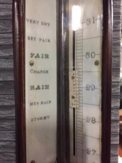 Early Victorian mahogany stick barometer 18th Cent Antique Barometers 8