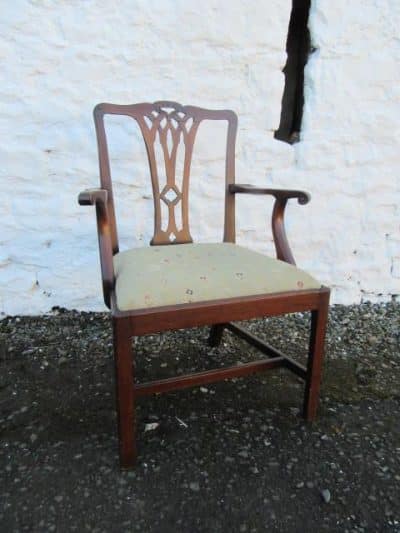 SOLD Georgian mahogany elbow chair 18th Cent Antique Chairs 3