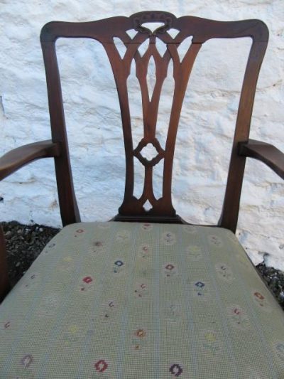 SOLD Georgian mahogany elbow chair 18th Cent Antique Chairs 5