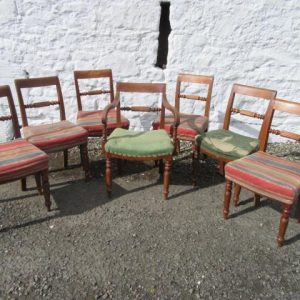 SOLD Regency set seven elm dining chairs 18th Cent Antique Chairs