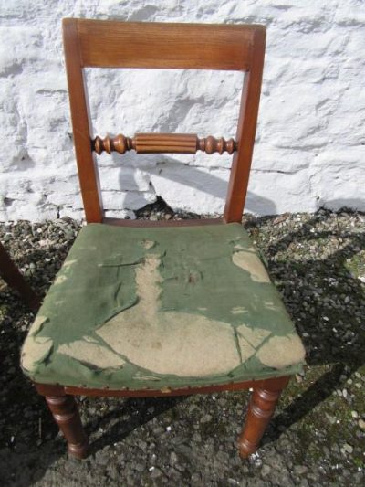 SOLD Regency set seven elm dining chairs - Image 3