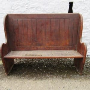 SOLD Victorian High back oak bench 19th century Antique Chairs