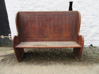 SOLD Victorian High back oak bench 19th century Antique Chairs 3