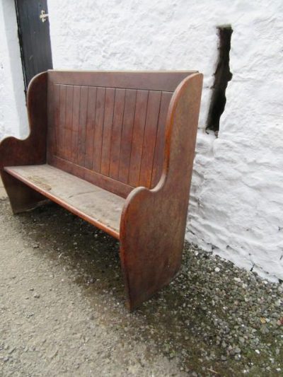 SOLD Victorian High back oak bench - Image 2