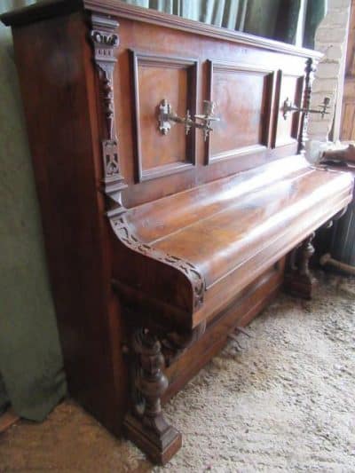 SOLD Berlin overstrung over damper walnut cased piano Antiques Scotland Antique Art 4