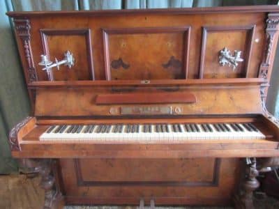SOLD Berlin overstrung over damper walnut cased piano Antiques Scotland Antique Art 7