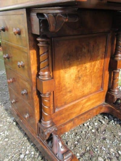 Burr Walnut Piano Top Davenport Desk 19th century Antique Desks 9