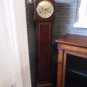 SOLD Early 20th cent oak grandmother clock Andrew Christie Antique Art