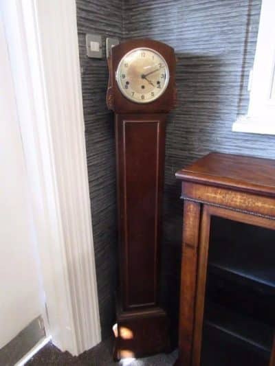 SOLD Early 20th cent oak grandmother clock Andrew Christie Antique Art 3