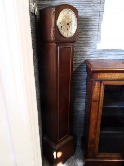 SOLD Early 20th cent oak grandmother clock Andrew Christie Antique Art 5