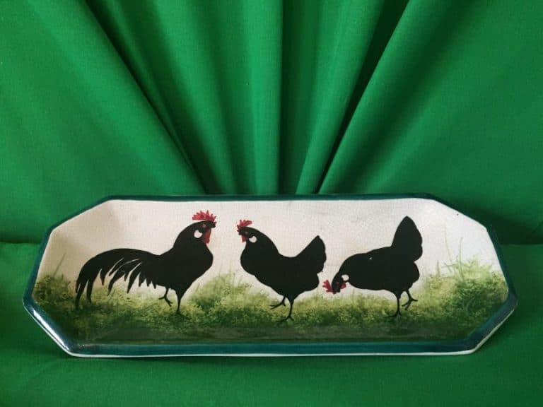 Wemyss Black Cockerel Rectangular Tray