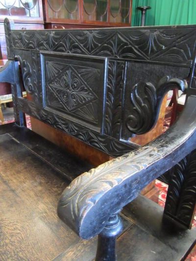 Victorian oak monks bench - Image 3