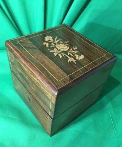 GOOD ANTIQUE ROSEWOOD MINIATURE PERFUME BOTTLES BOX Antique Bedroom Antiques 5