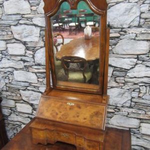 Georgian burr walnut dressing mirror 18th Cent Bedroom Antiques