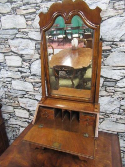 Georgian burr walnut dressing mirror 18th Cent Bedroom Antiques 4