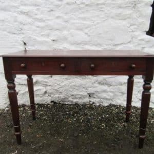 Victorian mahogany two drawer side/hall table 19th century Antique Furniture