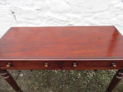 Victorian mahogany two drawer side/hall table 19th century Antique Furniture 5