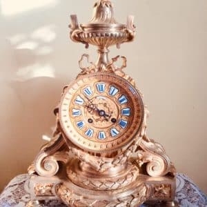 French gilt bronze mantel clock by S.Marti 19th century Antique Clocks