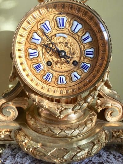 French gilt bronze mantel clock by S.Marti 19th century Antique Clocks 6