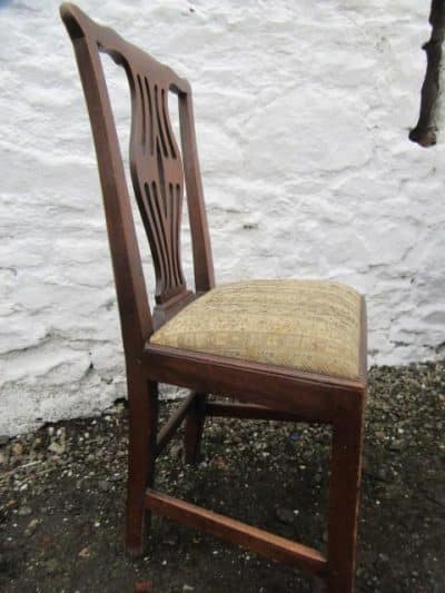 Georgian elm elbow chair with 3 same period side chairs - Image 6