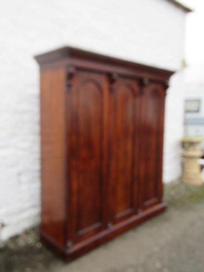 SOLD Early Victorian three door figured mahogany. 19th century Antique Wardrobes 5