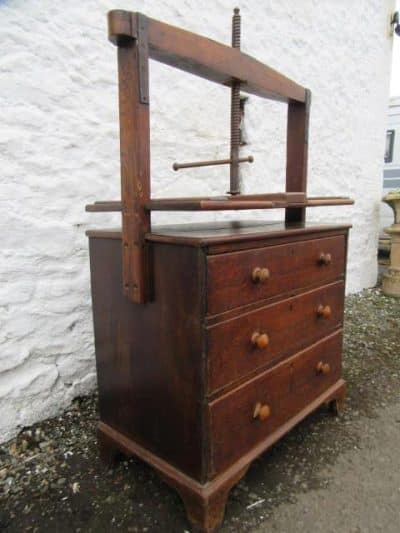 SOLD Georgian oak cloths press chest of drawers 18th Cent Antique Chest Of Drawers 4