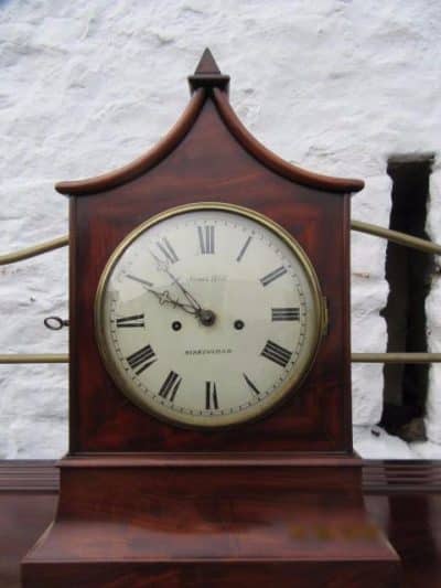 Georgian mahogany pagoda top double fusee bracket clock